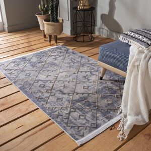 Moderní šedý koberec s třásněmi ve skandinávském stylu Šířka: 80 cm | Délka: 150 cm