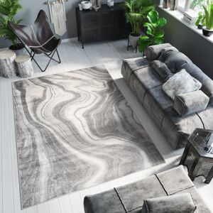 Světle šedý designový koberec s abstraktním vzorem Šířka: 200 cm | Délka: 300 cm