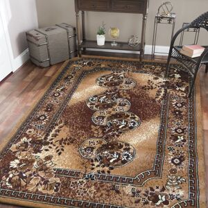 Hnědý koberec do obýváku ve vintage stylu Šířka: 90 cm | Délka: 310 cm