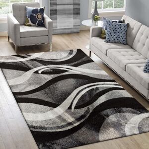 Originální koberec s abstraktním vzorem v šedé barvě Šířka: 160 cm | Délka: 220 cm