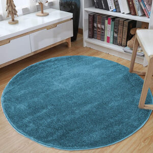Kulatý koberec modré barvy Šířka: 200 cm | Délka: 200 cm