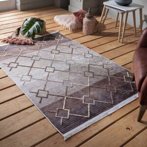 Hnědý vzorovaný koberec ve skandinávském stylu Šířka: 120 cm | Délka: 180 cm