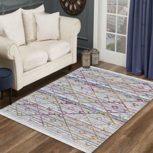 Luxusní krémově bílý koberec s barevným vzorem Šířka: 120 cm | Délka: 180 cm