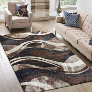 Originální koberec s abstraktním vzorem v hnědé barvě Šířka: 160 cm | Délka: 220 cm