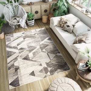 Všestranný moderní koberec s geometrickým vzorem v odstínech hnědé Šířka: 160 cm | Délka: 220 cm