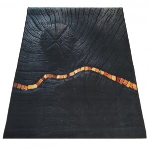 Jednoduchý černý koberec se zajímavým detailem Šírka: 160 cm | Dĺžka: 220 cm