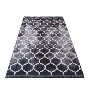 Protišmykový koberec čiernej farby s ornamentmi Šířka: 160 cm | Délka: 220 cm